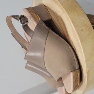 Dansko Tan Platform Sandals with Leather Straps